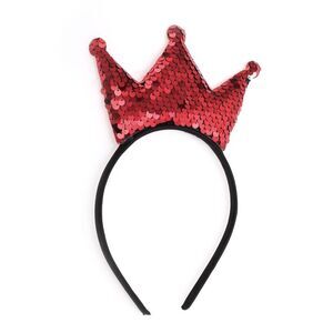 Crown Sequins Headband Red